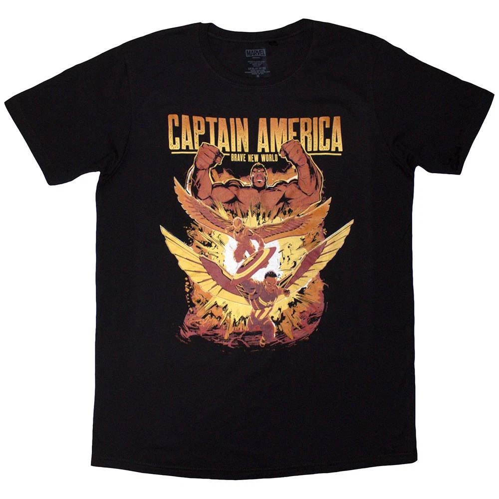 Men's Marvel Comics Capt. America Brave New World Explosion T-shirt Small Black