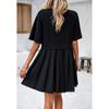 Elegant Short Sleeve Patchwork Dress Spring Summer Midi Dresses for Women