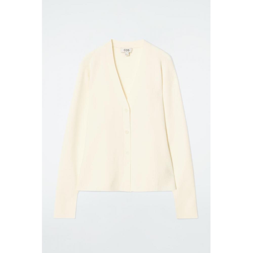

COS Японский шерстяной кардиган с V-образным вырезом и поясом Ivory/XS