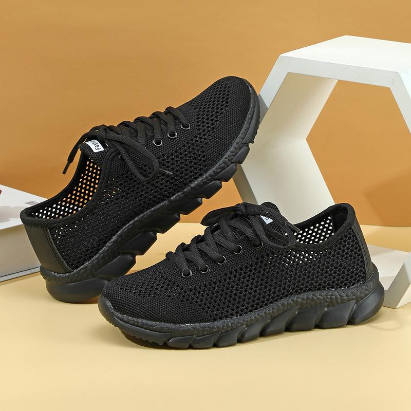 

Flying weaving breathable summer hollow casual soft sole comfortable outdoor running shoes lightweight lace-up sports 42