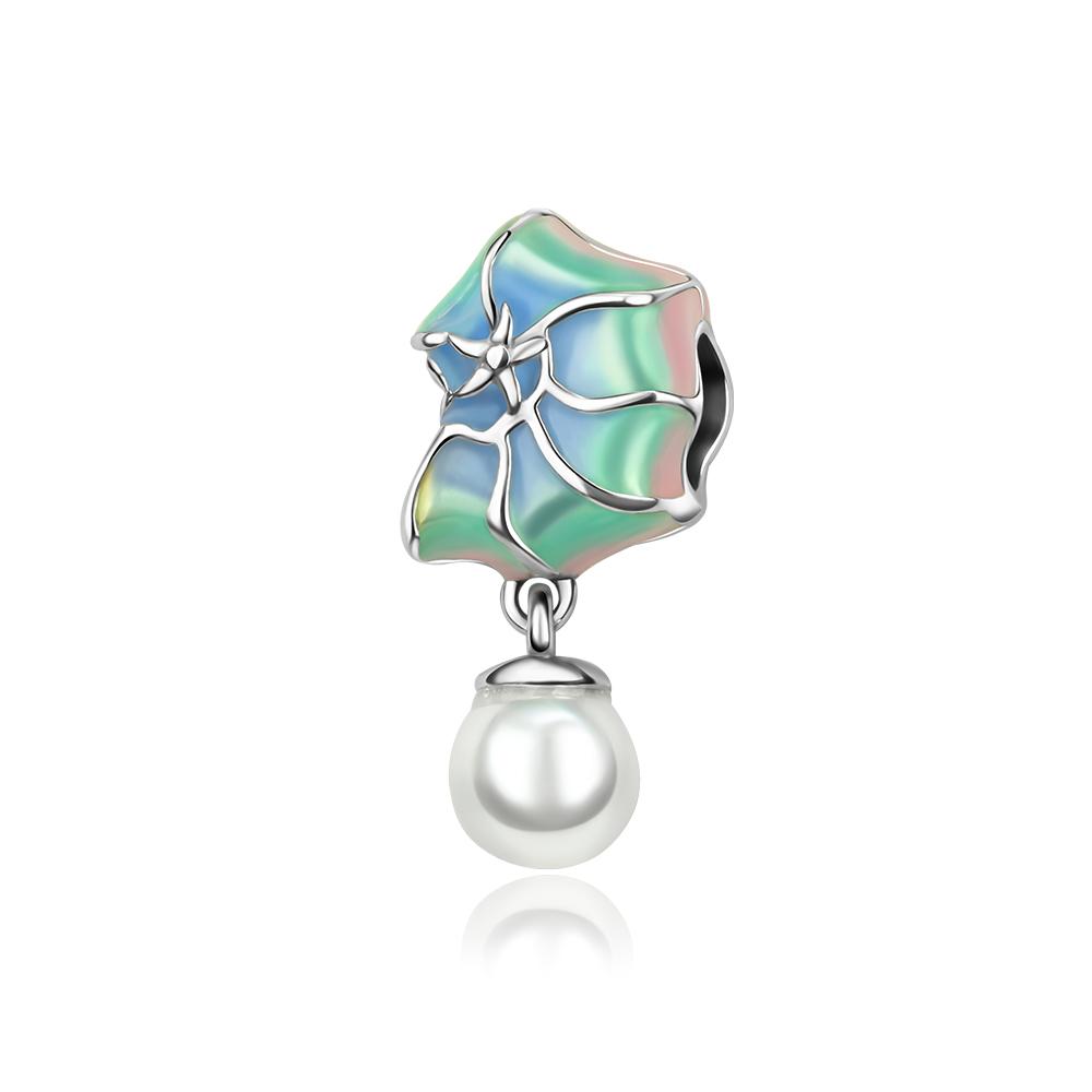 Copper Blue Ocean Jellyfish Conch Shells Bead Charms Pendant Fit For The Brand'S Diy Bracelet Women Jewelry Girlfriend Gifts