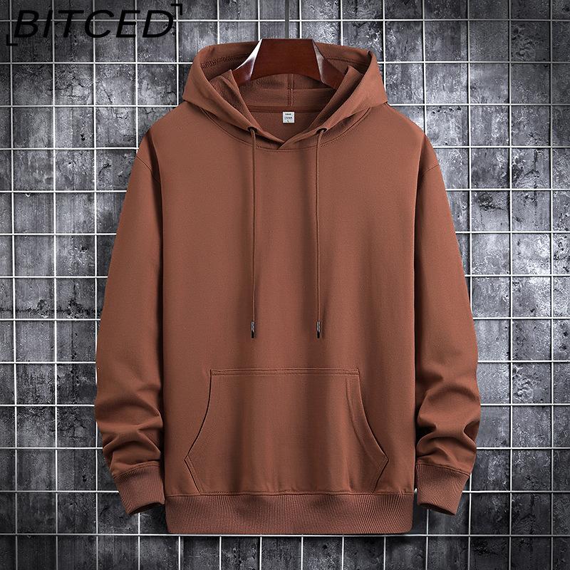 BITCED Autumn Thin Hooded Printed Sweatshirt Trendy Fashion Men's Casual Comfortable Pullover Top