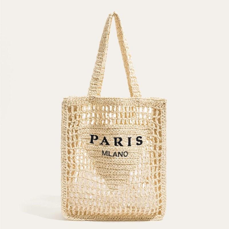 Сумки из бежевой соломы Harajuku для женщин — фото 5
