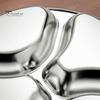 Stapelbare Meal Prep Schale Edelstahl geteilte Platte, 4-Fächer Metall Essensschale, Portionskontrolle rutschfeste Basis Schale Und Diätmanagement Trennwand für
