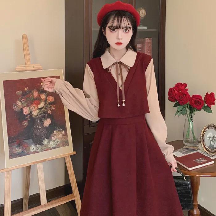 Women's French Retro Slimming Corduroy Dress – Autumn/Winter 2022 Collection