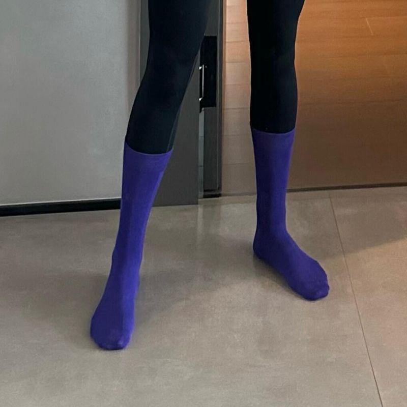 

Internet Celebrity Matching Professional Sports Fitness Pressure Calf Socks Leg Slimming Yoga Running Cycling Skipping Rope Calf Socks Women Purple Stars((Private items are not refunded))