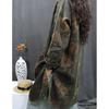 2026 New Cotton and Linen Retro Print Women's Mid-Length Shirt Dress with Stand Collar and Frog Buttons