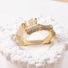 Bamboo Segment Inlaid Diamond Adjustable Gold Ring