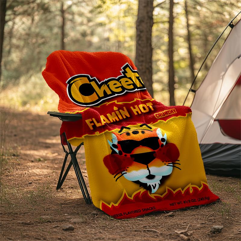 Cheetos Theme Printed Blanket - Perfect for Couch, Bed, Travel & Outdoor Use | Machine Washable, Cozy & Durable.