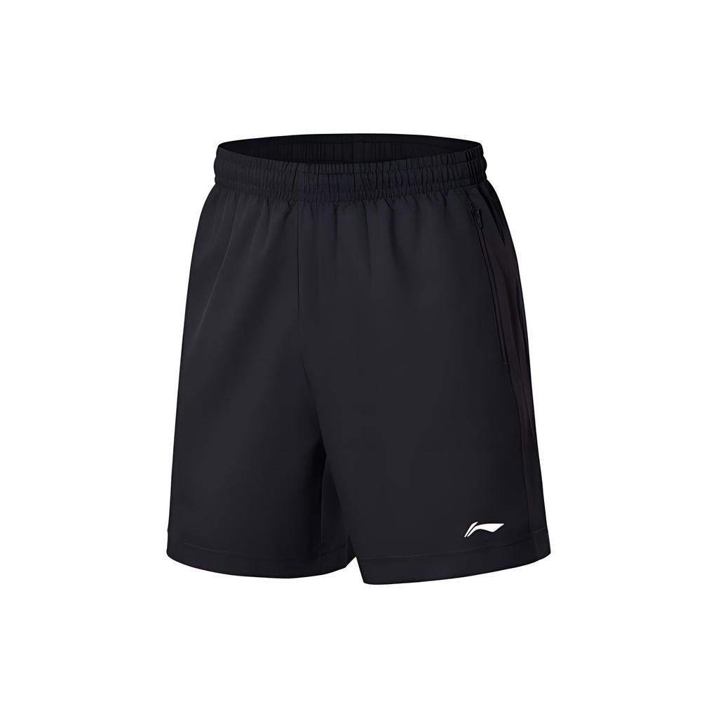 Li Ning Running Fitness Solid Color Quick-Dry Woven Breathable Shorts Men Shorts Black AKSS611-1