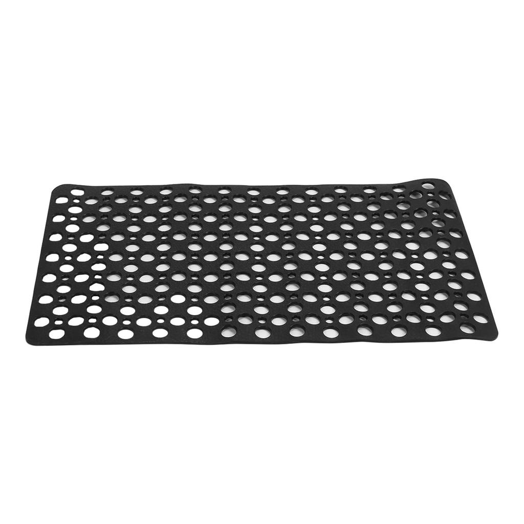 Bathtub Shower Mat TPE Black Non Slip Bath Shower Floor Mat with Drainage Hole Bath Mats for Home