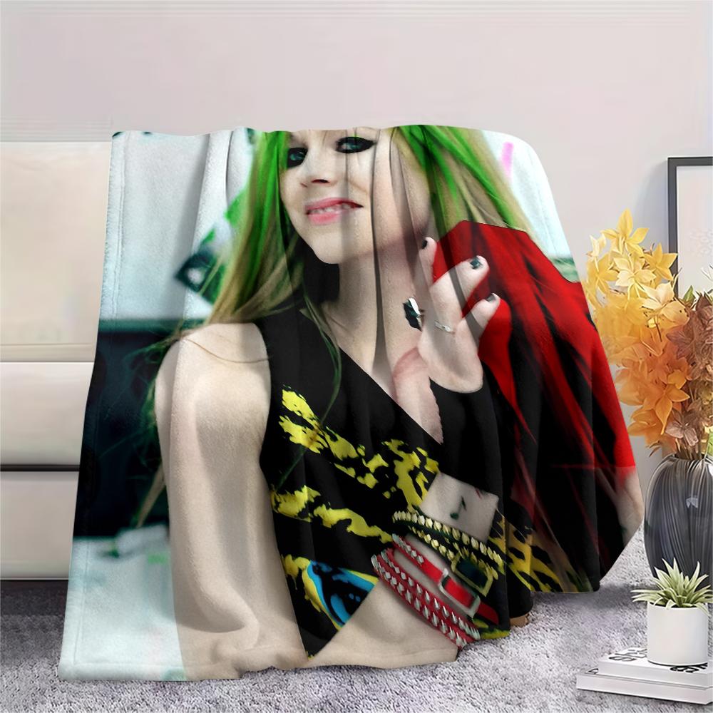 Coperta in Flanella con Fantasia Avril Lavigne, Alta Qualità, Confortevole per Tutte le Stagioni, Decorazione per la Casa, Calore e Comfort, Perfetta per Regali.