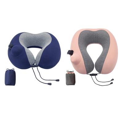 Inflatable Travel Pillow for Airplane 11.81inchx11.42inchx3.94inch Portable Soft Flying Reading Washable Cover for Train Driving