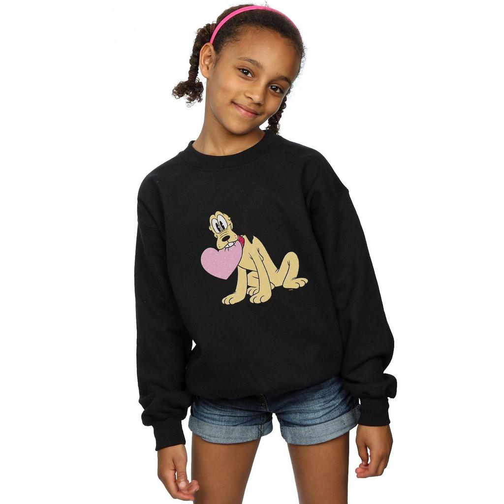 Disney Mädchen Pluto Liebesherz Sweatshirt