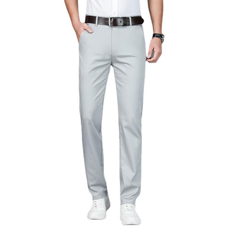 Men's Bamboo Fiber Ice Silk Casual Straight Pants
