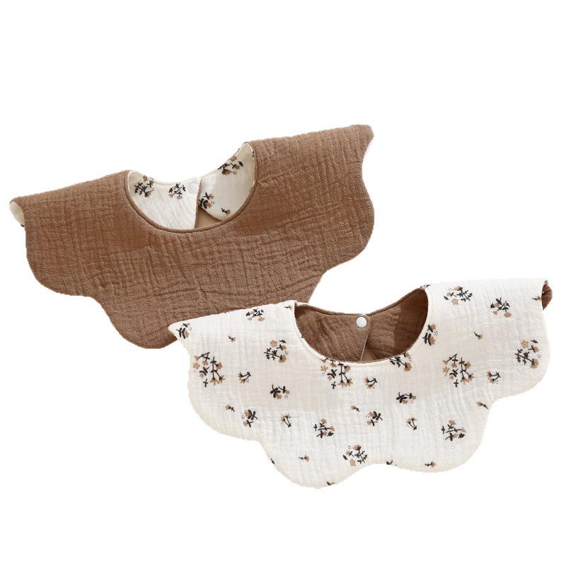 Bavoir pour bébé double face rotatif à 360°, Gaze de coton, Toutes saisons, Absorbant, Qualité Classe A