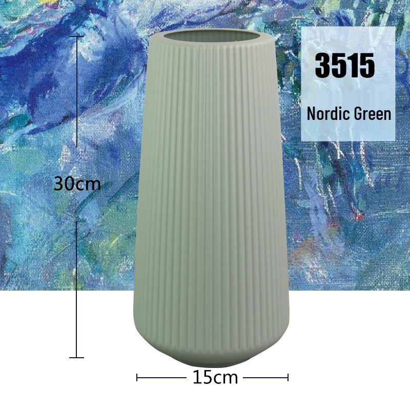 Nordic-Style Creative Plastic Vase: Multi-Color & Design Options for Green Plants & Dried Flowers