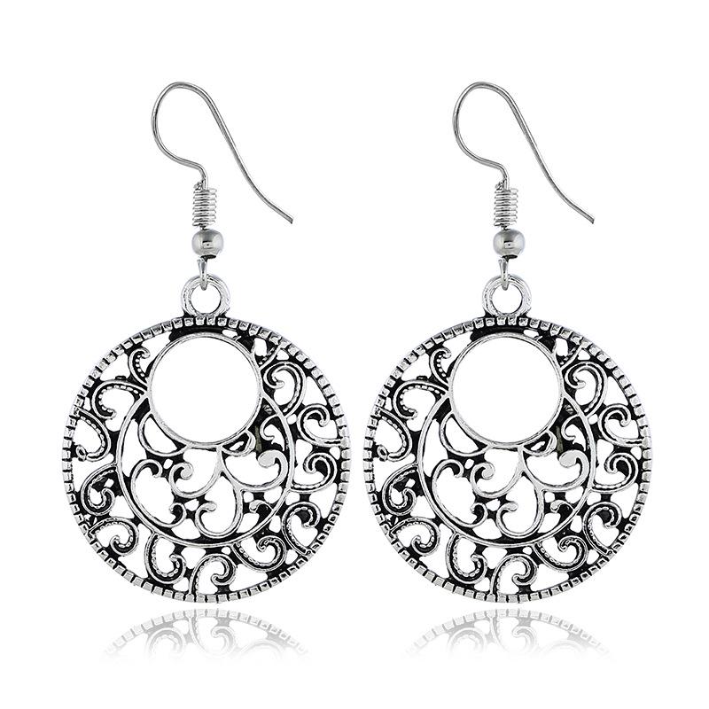 

Тибетские этнические серьги: Ретро-узор с полостью из Непала и Юньнани