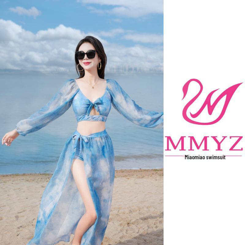 

Новый женский сексуальный раздельный купальник-бикини из трех частей с длинными рукавами 2025 - Идеально для отпуска S [80-95 kg]