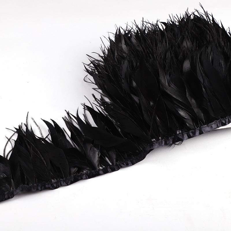 Feather New 50CM White Natural Goose Feather Ostrich Feather Ribbon Mix Ribbon Feathers Trim Fringe Clothing Sewing Decoration