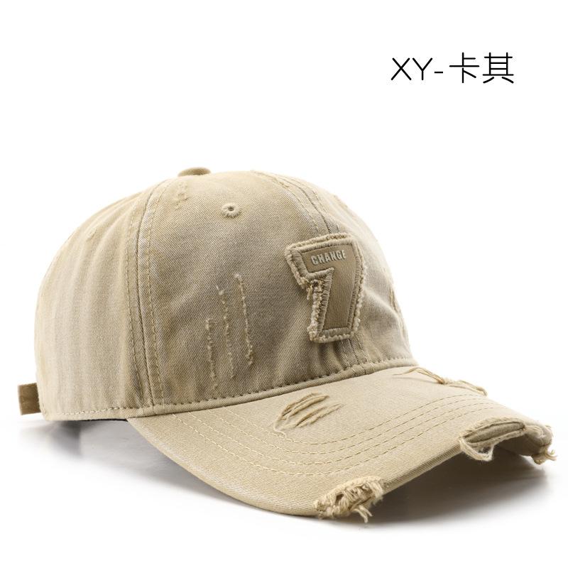 Hat Female Spring and Autumn Personality Fashion Old Ripped Baseball Cap Outdoor Sports Men's Travel Sunscreen Shade Cap