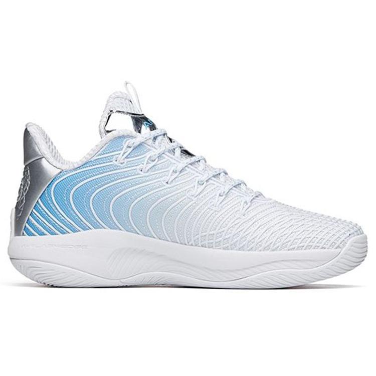 New Anta Shu Bomb Technology Sky 5 Cushioning Anti Slip And Wear Resistant Low Top Basketball Shoes Men's White Blue 112211605-5