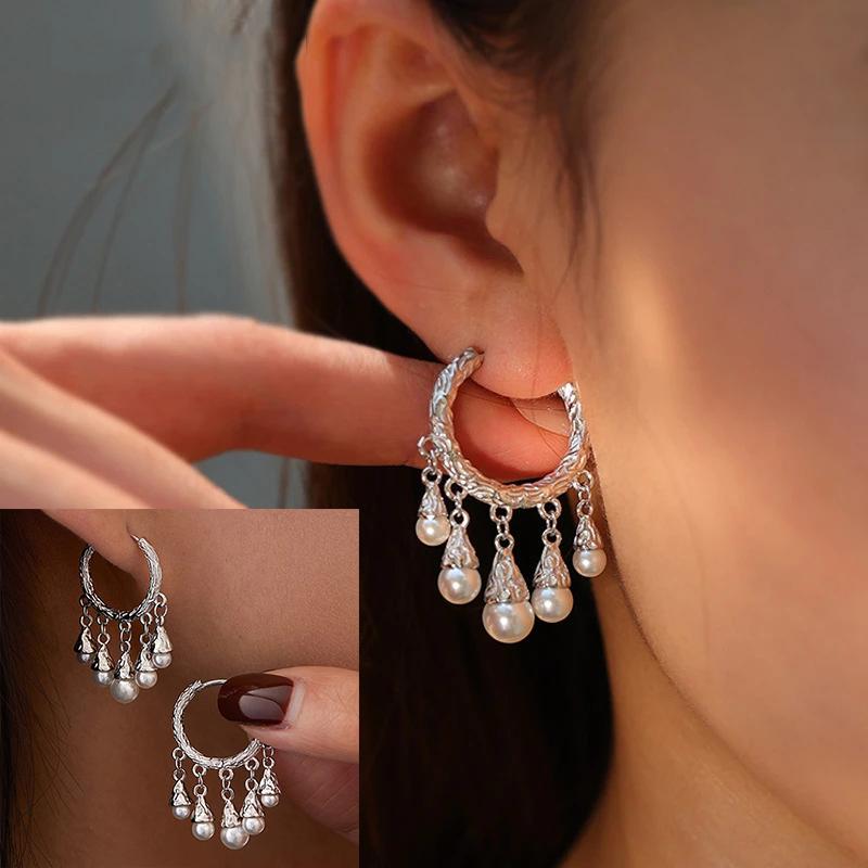 Silver Fashion Green Drop Glaze Irregular Earrings For Woman Halloween Party Jewelry Accessories Gift
