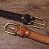 New Men's First Layer Cowhide Retro Belt Personalized Copper Buckle Casual Jeans Belt