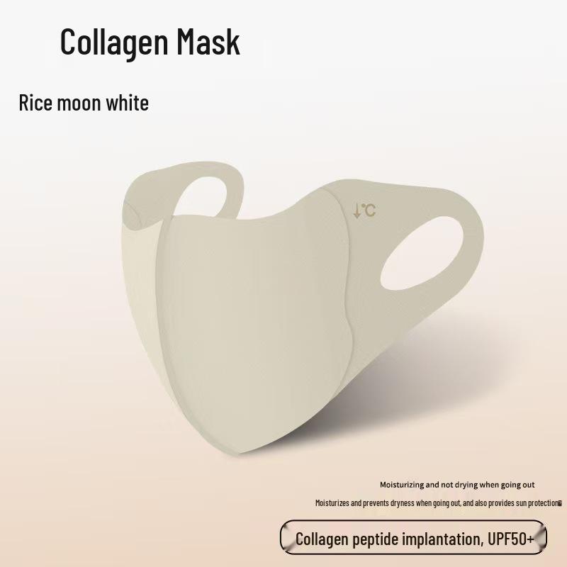 Schwarze 3D-Eisseiden-Maske mit UPF50+ Sonnenschutz & Kollagen zum Schutz der Augenwinkel - Unisex