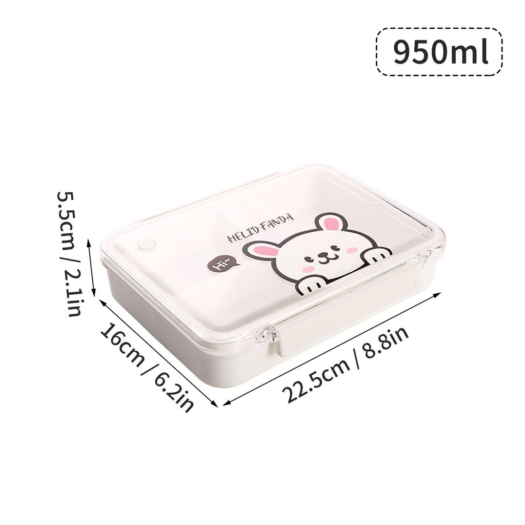 WORTHBUY Leak Proof Lunch Box Portable Food Container Microwavable Detachable Compartment Bento Box Plastic Transparent Food Box