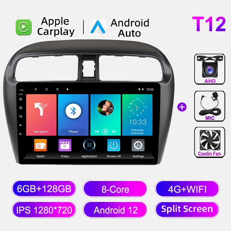 Android 12.0 Car Radio For Mitsubishi Mirage Attrage 2012-2018 Multimedia Video Player GPS Navigation 4G WIFI Carplay Autoradio