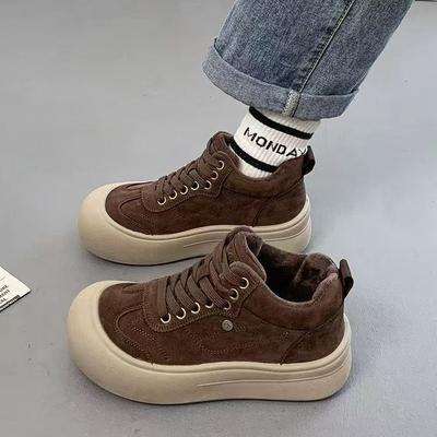 Fleece hoge schoenen dames nieuwe winter platform casual sports board schoenen lichtgewicht morele trainingsschoenen warme katoenen schoenen