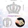 4 Pieces Crystal Crown Car Stickers(2.36x1.96 Inches) Bling Rhinestone Decals Princess Crown Self-Adhesive Bling Car Window Stickers for Window