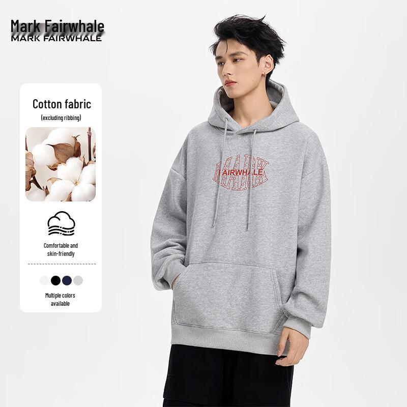 

Mark Fairwhale Men s American Retro Loose Fit Hooded Sweatshirt L