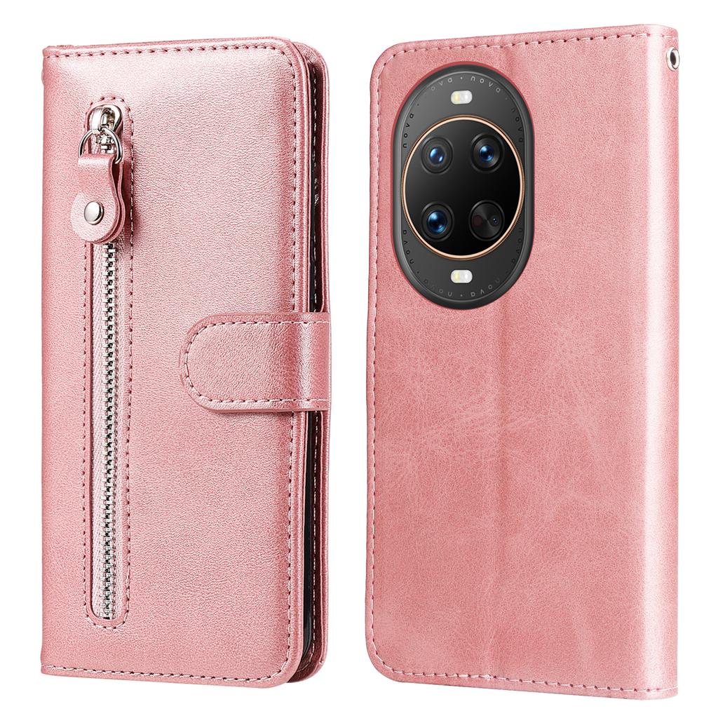 For Huawei nova 14 Ultra 5G PU Leather Cases with Zipper Pocket Wallet Phone Cover Stand