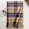 Retro plaid Japanese and Korean atmosphere plaid scarf women's plaid series contrasting color warm shawl student scarf