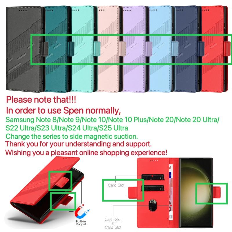 Thin Suede Magnetic Flip Leather Phone Case for Samsung Galaxy S25 FE S24 Ultra S23 Plus S22 S21 S20 S10 Wallet Card Cover Coque