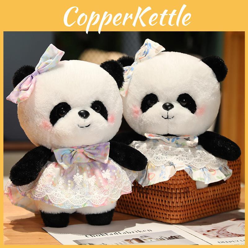 Cute Lolita Sweet Dress Panda Plush Toys Cartoon Girls Birthday Dolls Gifts