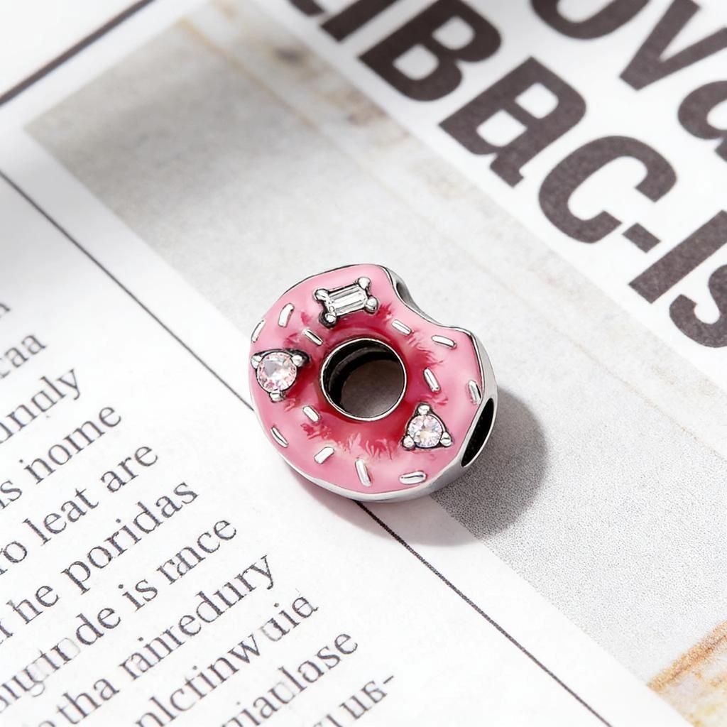 Sparkling Sprinkled Donut Charm Beads Fit Original Snake Bracelets Necklace DIY Surprise Women Jewelry Gifts Accessories