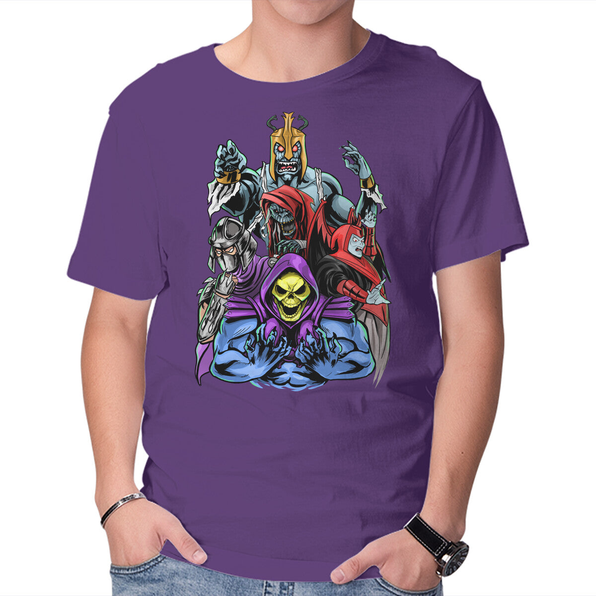 Unisex Crew Neck T-Shirt Secular Villains Graphic Short Sleeve Casual Tee XXXXL