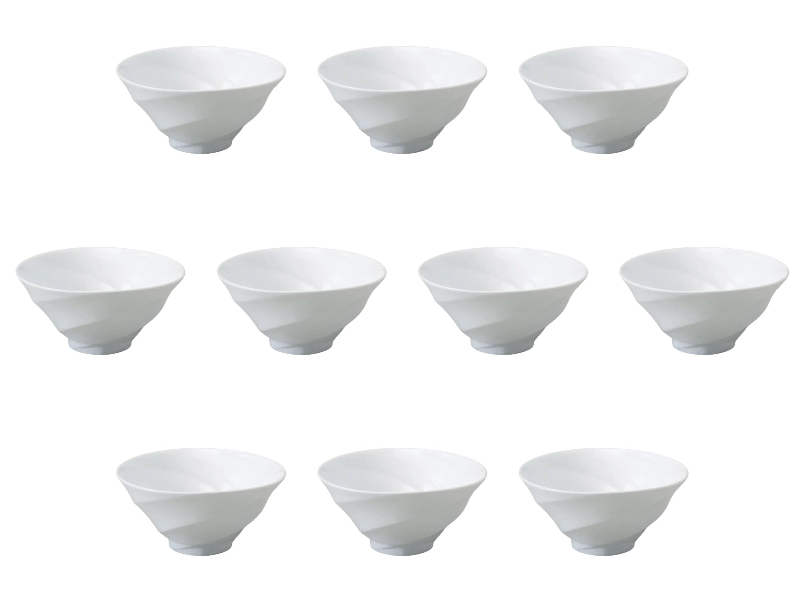 

Set of 10 Spiral White Bowls x Ramen Bowls by Setomonohonpo 6.8cm [20 7.9cm] белый