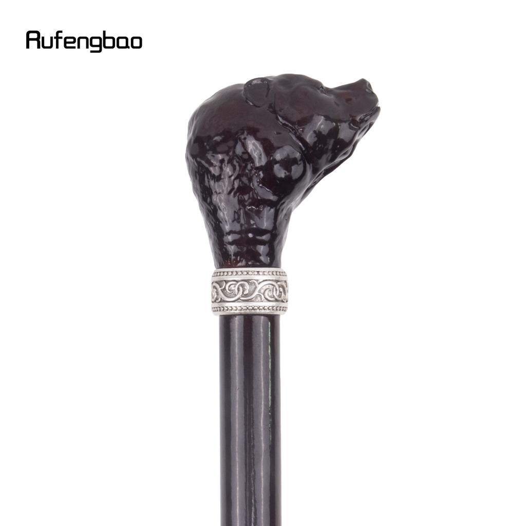 Brown Bear Head Wooden Fashion Walking Stick Decorative Cospaly Cane Halloween Wood Mace Crutch  Wand Crosier 93cm