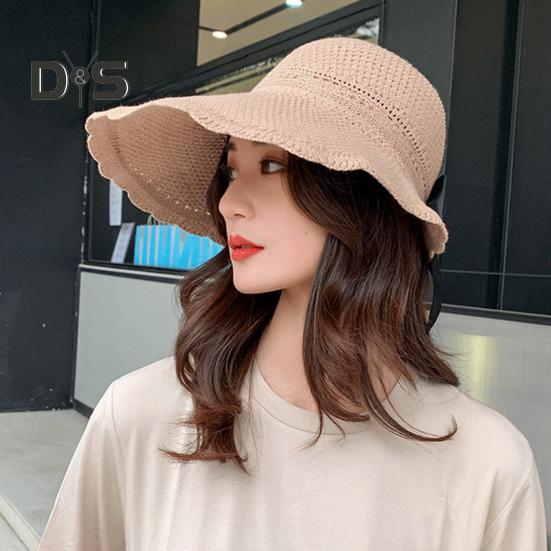 Women Summer Sun Hat Wide Brim Empty Top Hat Foldable Travel Beach Hat Outdoor Travel Sun Protection Hat