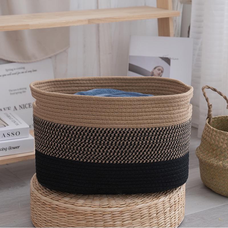 Large Cotton Rope Woven Basket for Living Room Storage - Ideal for Toys and Sundries
