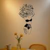 Flower Theme Metal Wall Art Abstract Line Sculpture Women Figure Home Decor Gift Set Waterproof Rustproof Durable