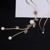 Exquisite Necklace Faux Pearl Tassel Leaves Pendant Beautiful Accessories Sweater Chain Jewelry Gift for Women