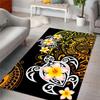 Polynesia Carpets Flannel 3D Graphic Frangipani Sea Turtle Tattoo Floor Rugs Carpet for Living Room Decor Area Rug Kitchen Mat