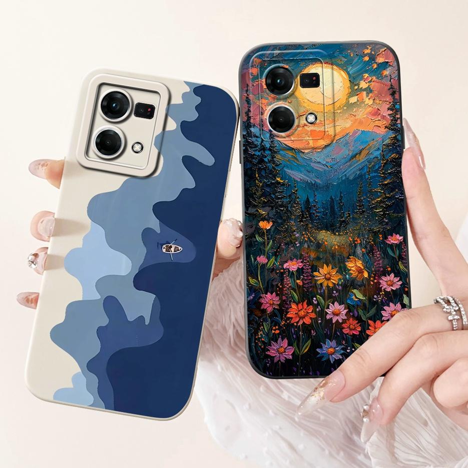 Für Oppo F21 Pro 4G Hülle Reno7 4G CPH2363 Luxuriöse Candy-Lackierte Abdeckung Weiche Silikonhülle Für Oppo Reno8 Reno 7 F21s Pro 4G Fundas