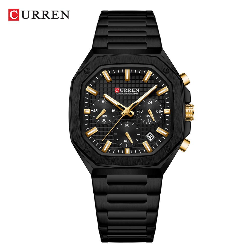 CURREN Men's Six-Hand Steel Band Business Watch with Calendar - Model 8459