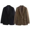 Fashion Style 2024 Fall and Winter New Women's Basic Lapel Long Sleeves Casual Suit Jacket 1255887